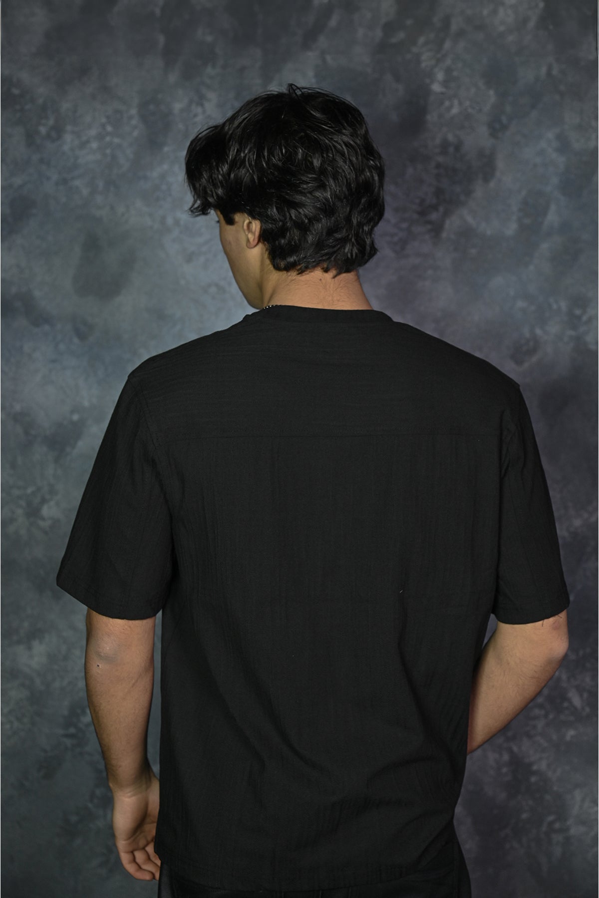 Yumuşak Dokulu Oversize Erkek T-Shirt - Siyah