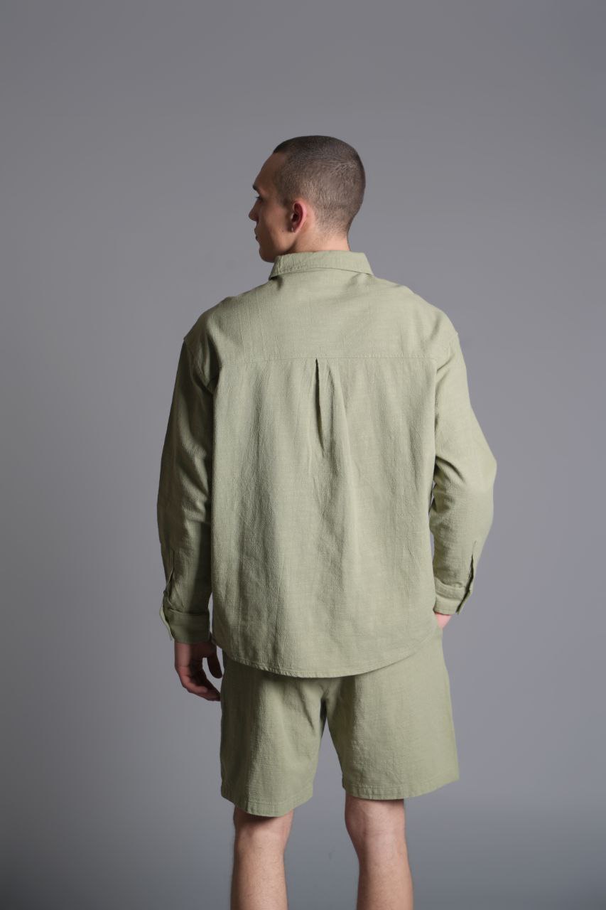 Tombul Flam Uzun Kol Gömlek - Pamuklu Keten Şıklığı ve Rahatlığı Greenalmond