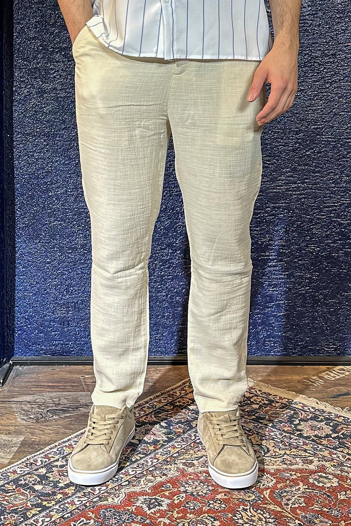 Lacco Modal Kumaş Regular Fit Pantolon - Krem