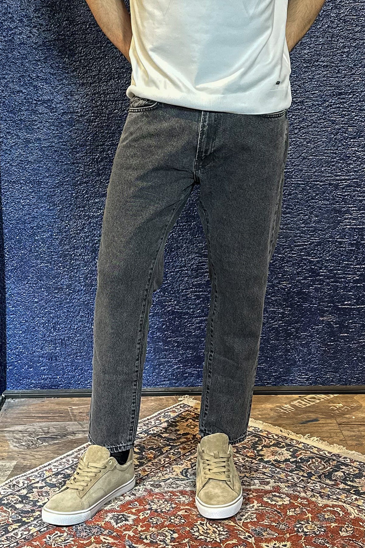 Erkek Regular Fit Kot Pantolon - Antrasit