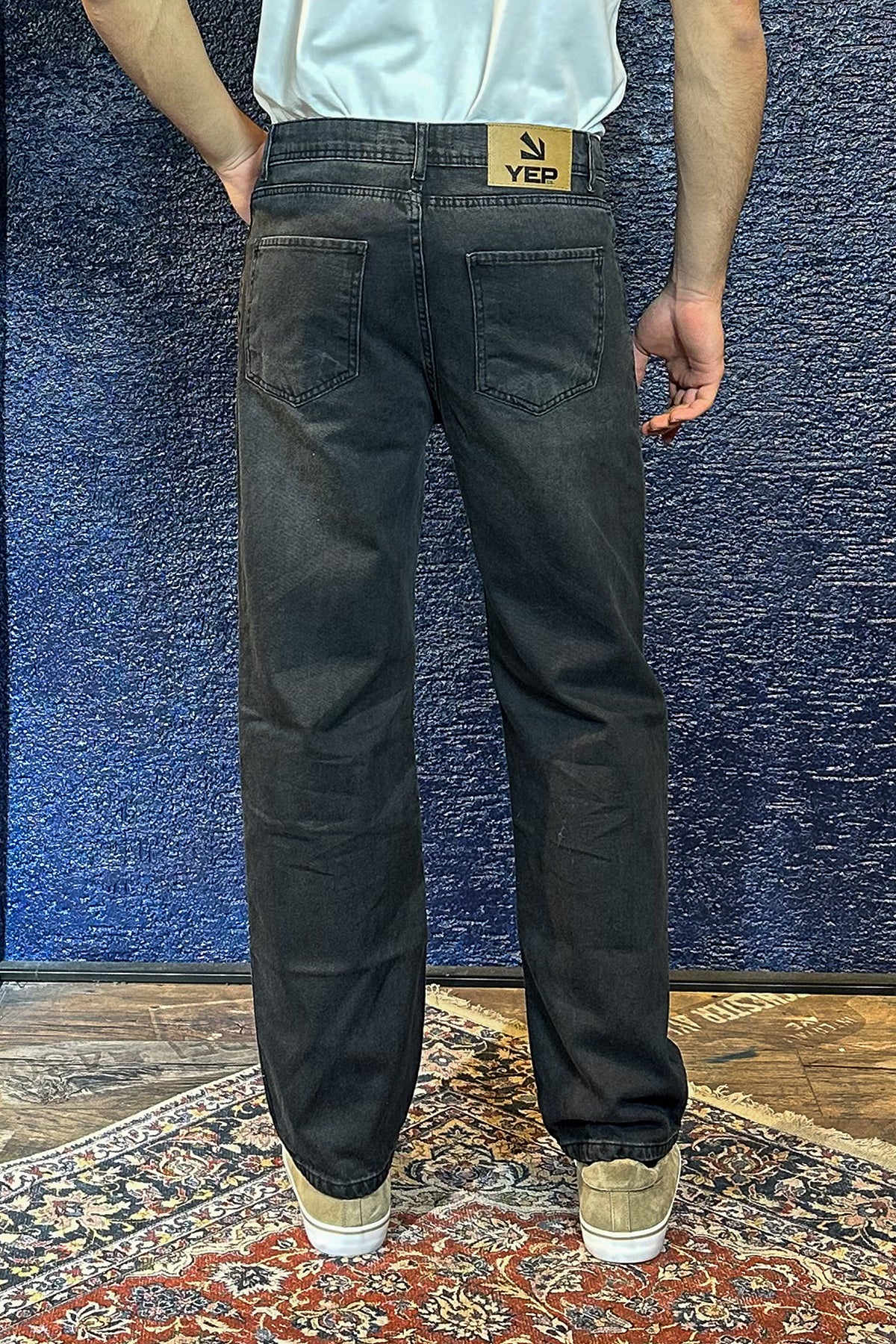 Erkek Baggy Old Money Kot Pantolon - Antrasit