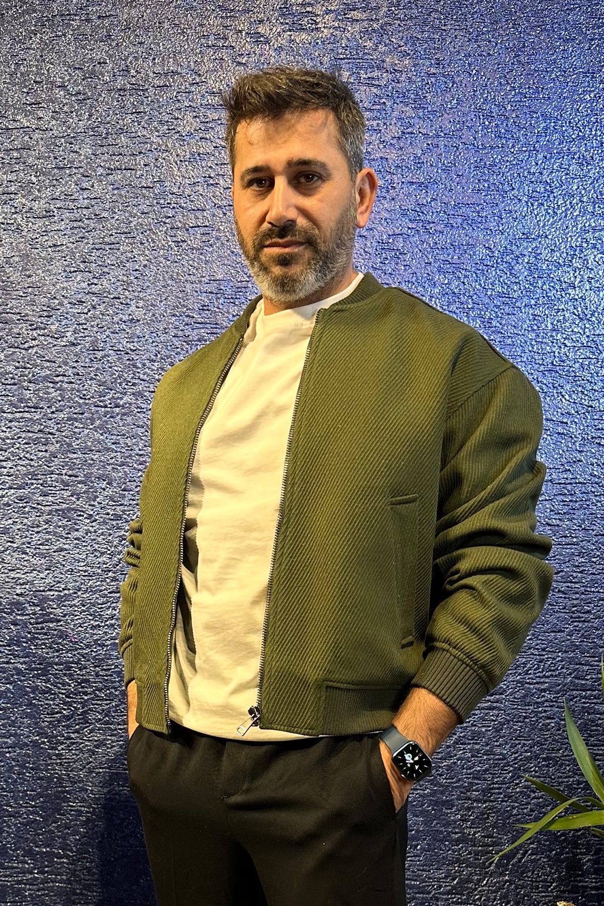 Londra Kaşe Taş Desenli Ceket Haki