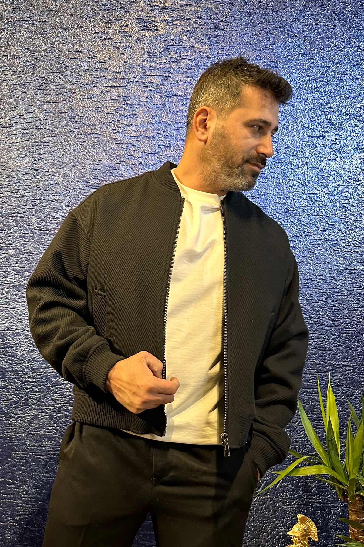 Tokyo Taş Desenli Ceket Siyah