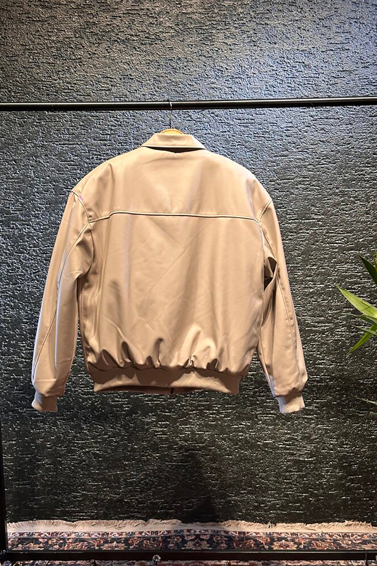 Prag Bej Fermuarlı Suni Deri Mont