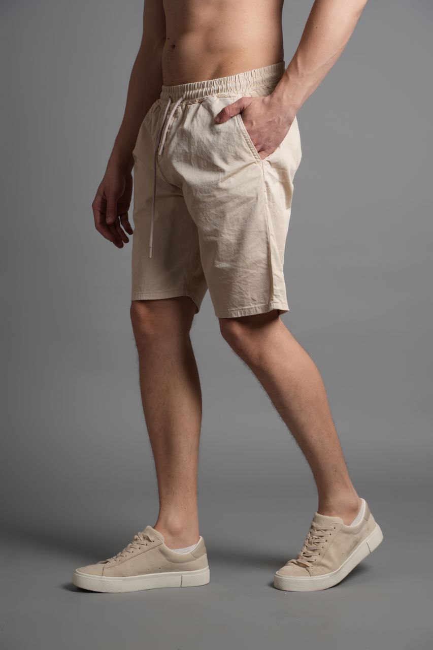 Gabardin Şort Bej