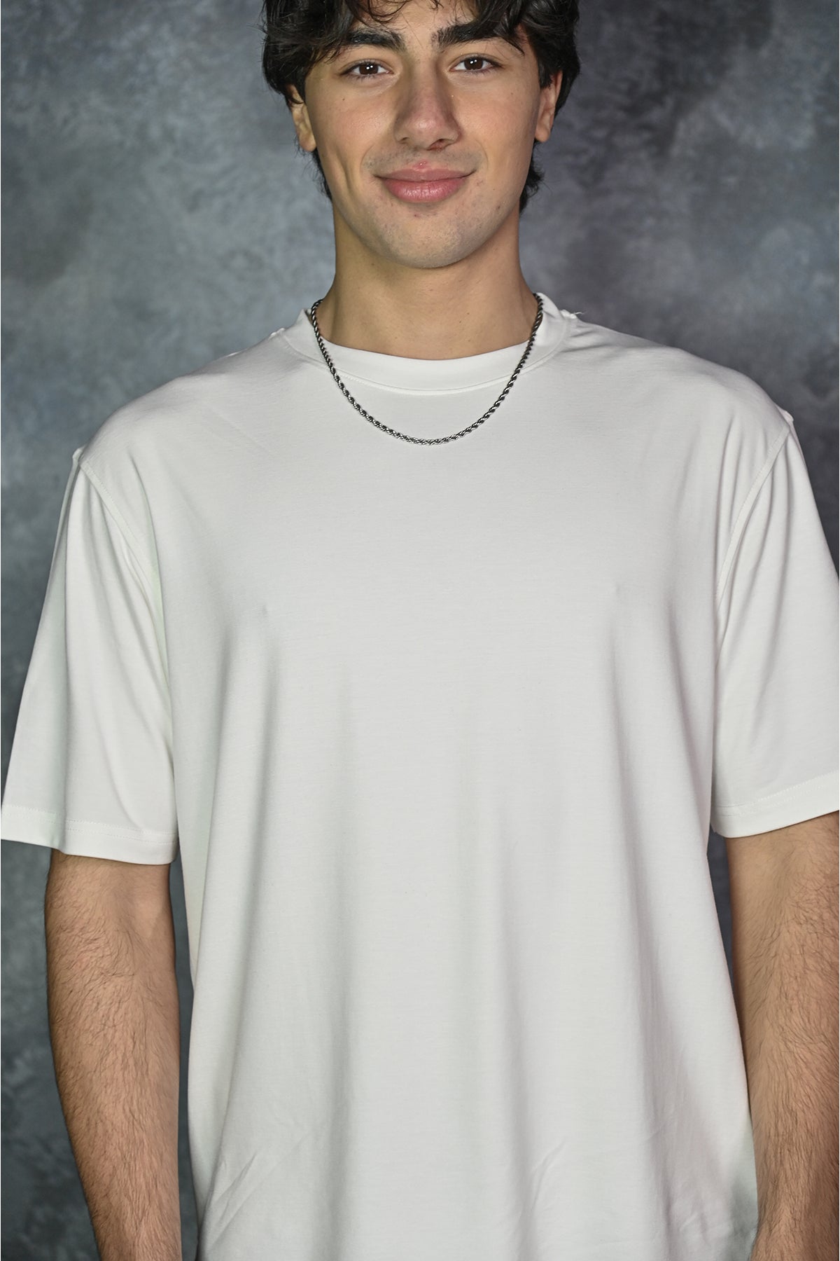 Kalın Kumaşlı Düz Erkek T-shirt - Ekru