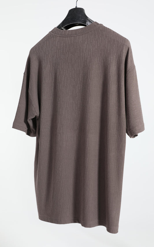 Gerenzo Basic Oversize T-shirt - Pamuklu ve Polyester Konforu Kahverengi