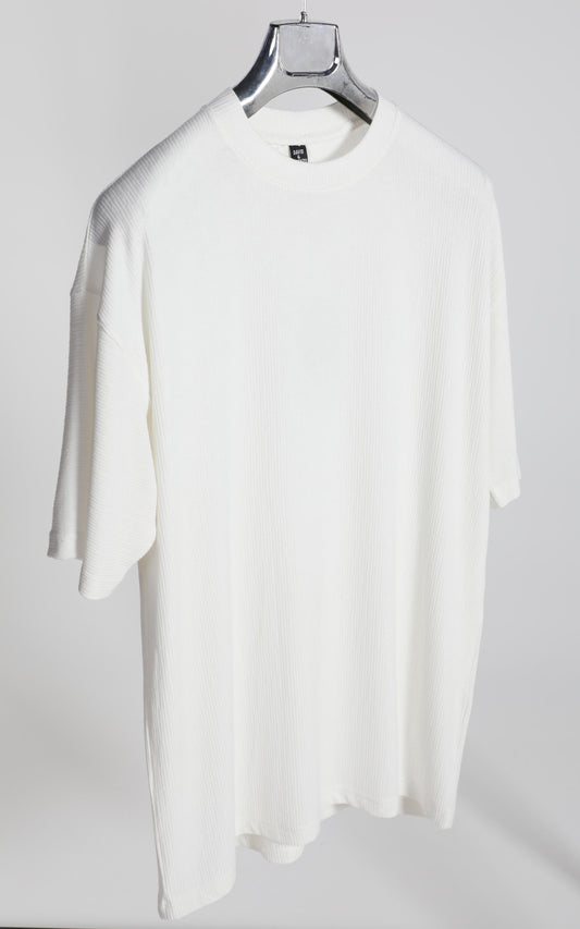 Gerenzo Basic Oversize T-shirt - Pamuklu ve Polyester Konforu Beyaz