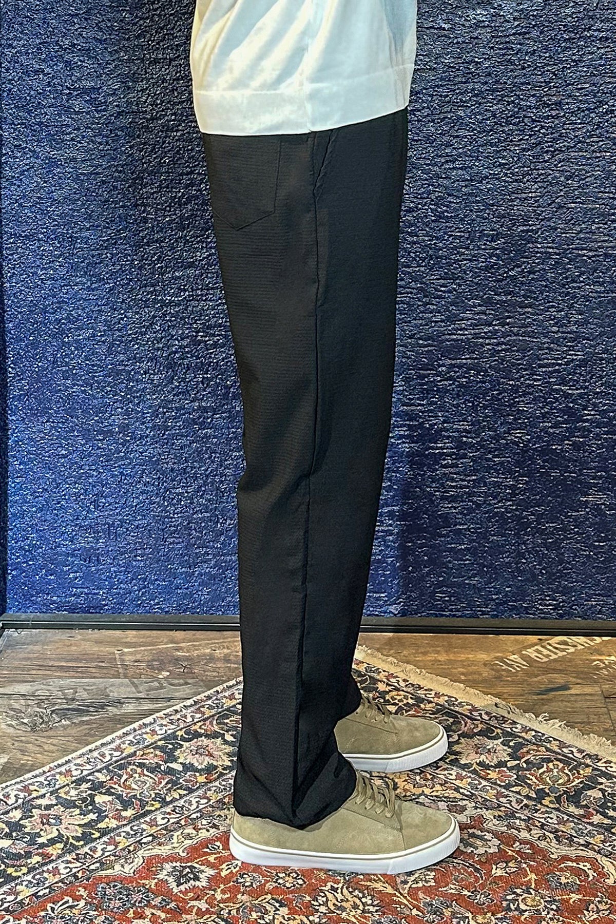 Beli Lastikli Erkek Baggy Keten Pantolon - Siyah