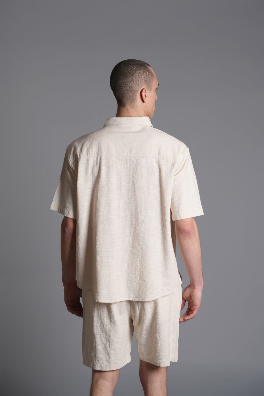 Tombul Flam Basic Şort - Pamuklu Keten Konforu Natural