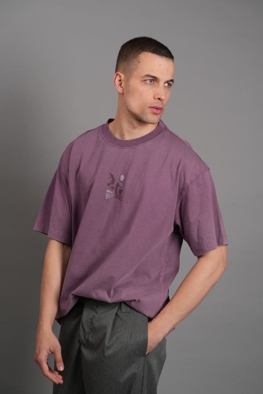 Damson Ride or Die Baskılı Oversize T-shirt - Pamuklu Konfor ve Sıkı Tarz