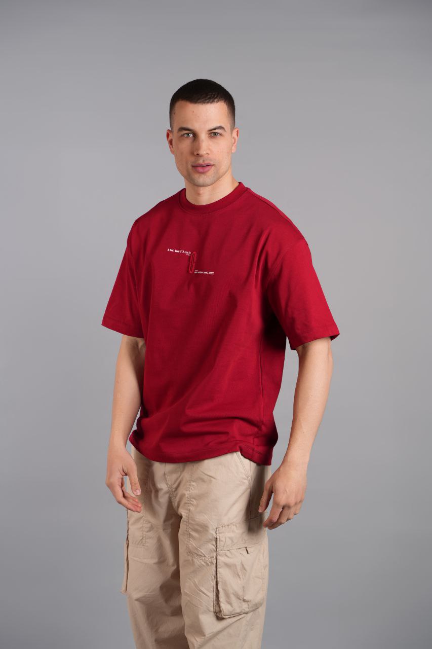 Burgundy Become Yazılı Nakışlı T-shirt - Pamuklu Konfor ve Şık Tasarım