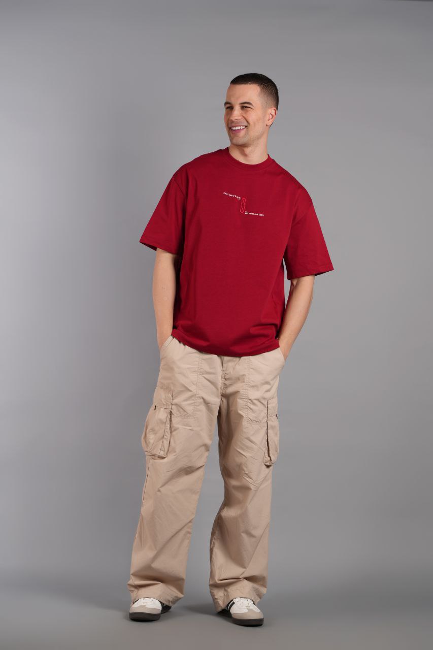 Burgundy Become Yazılı Nakışlı T-shirt - Pamuklu Konfor ve Şık Tasarım