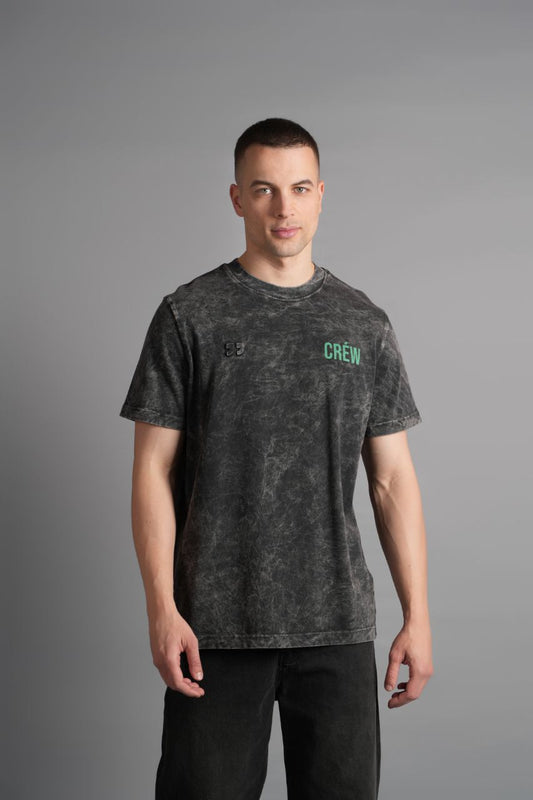 Crew Baskılı T-Shirt Antrasit