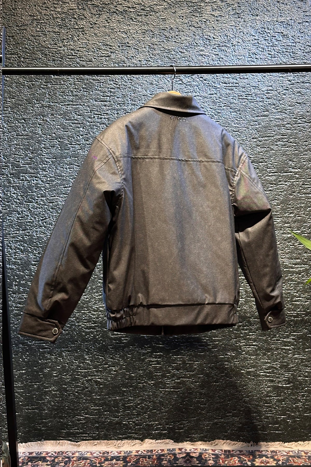 Toronto Gri Desenli Fermuarlı Bomber Mont