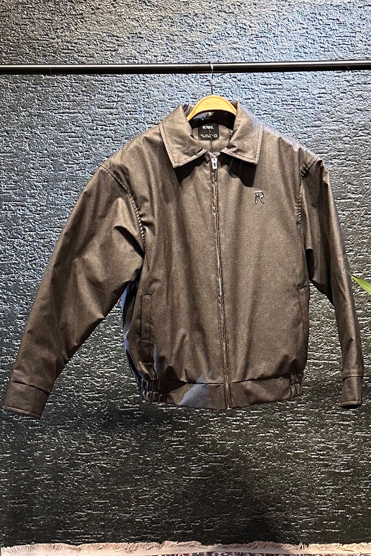 Toronto Gri Desenli Fermuarlı Bomber Mont