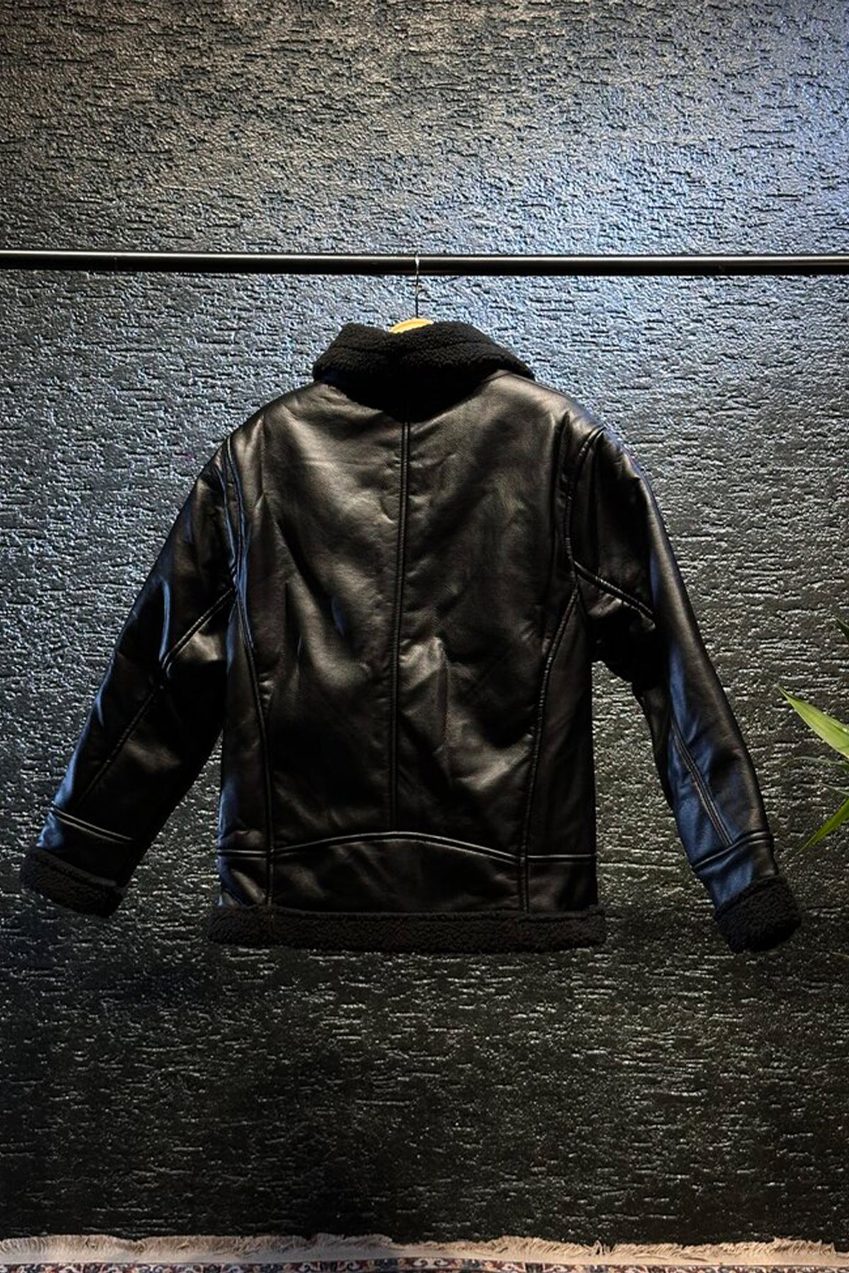 Varşova Suni Kürklü Fermuarlı Mont Siyah