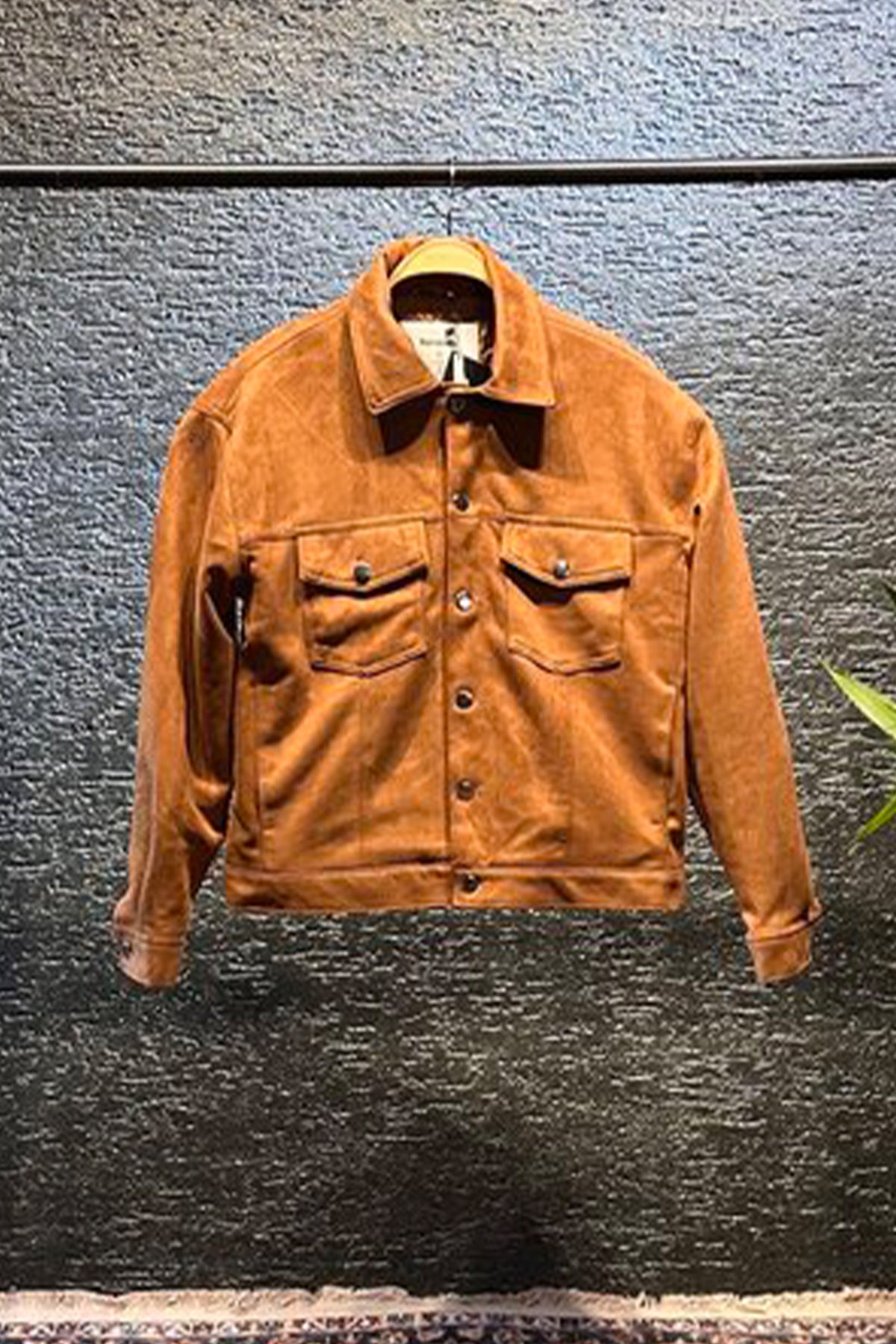 Kopenhag Süet Cepli Düğmeli Ceket Kiremit