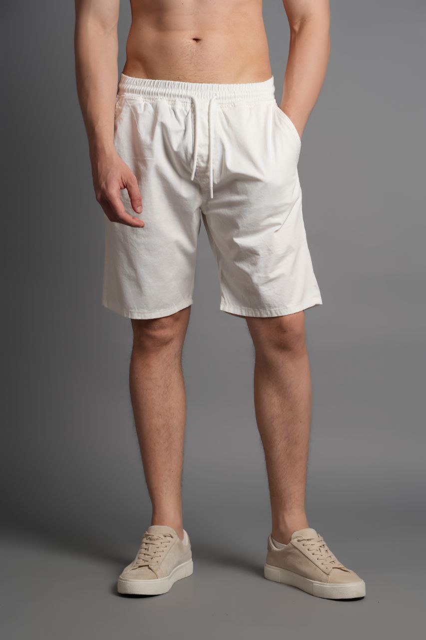 Gabardin Şort Beyaz