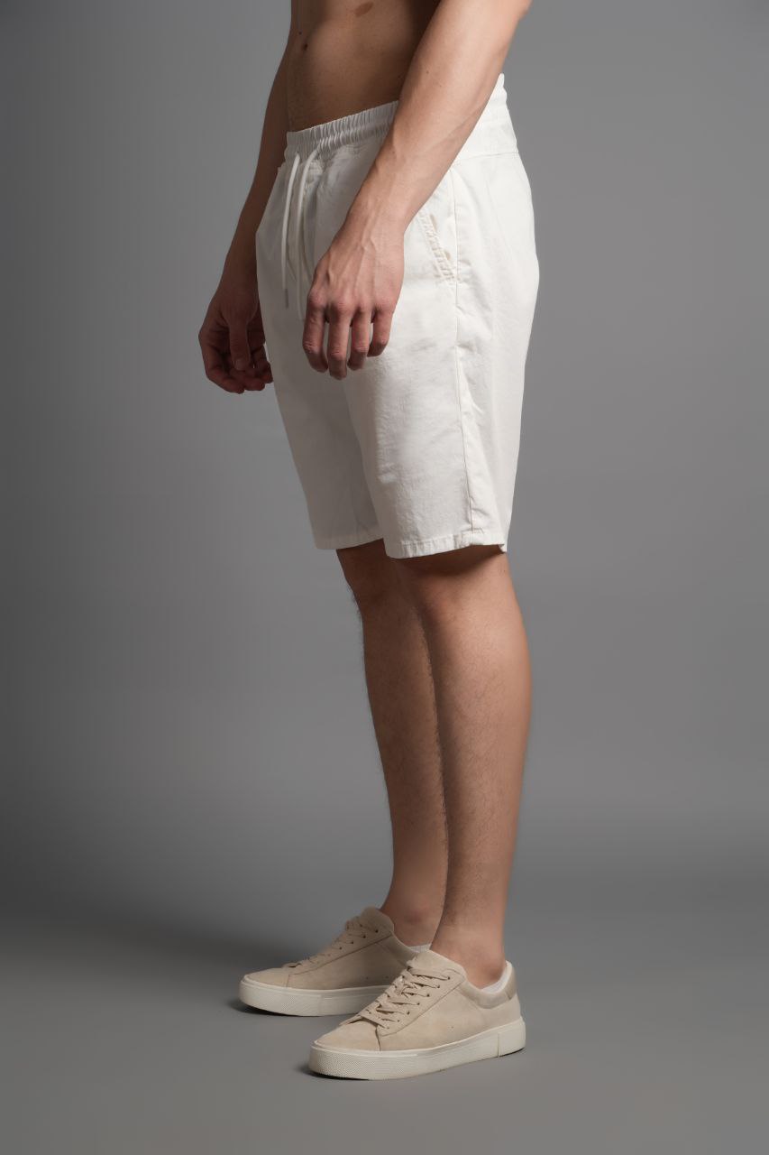 Gabardin Şort Beyaz