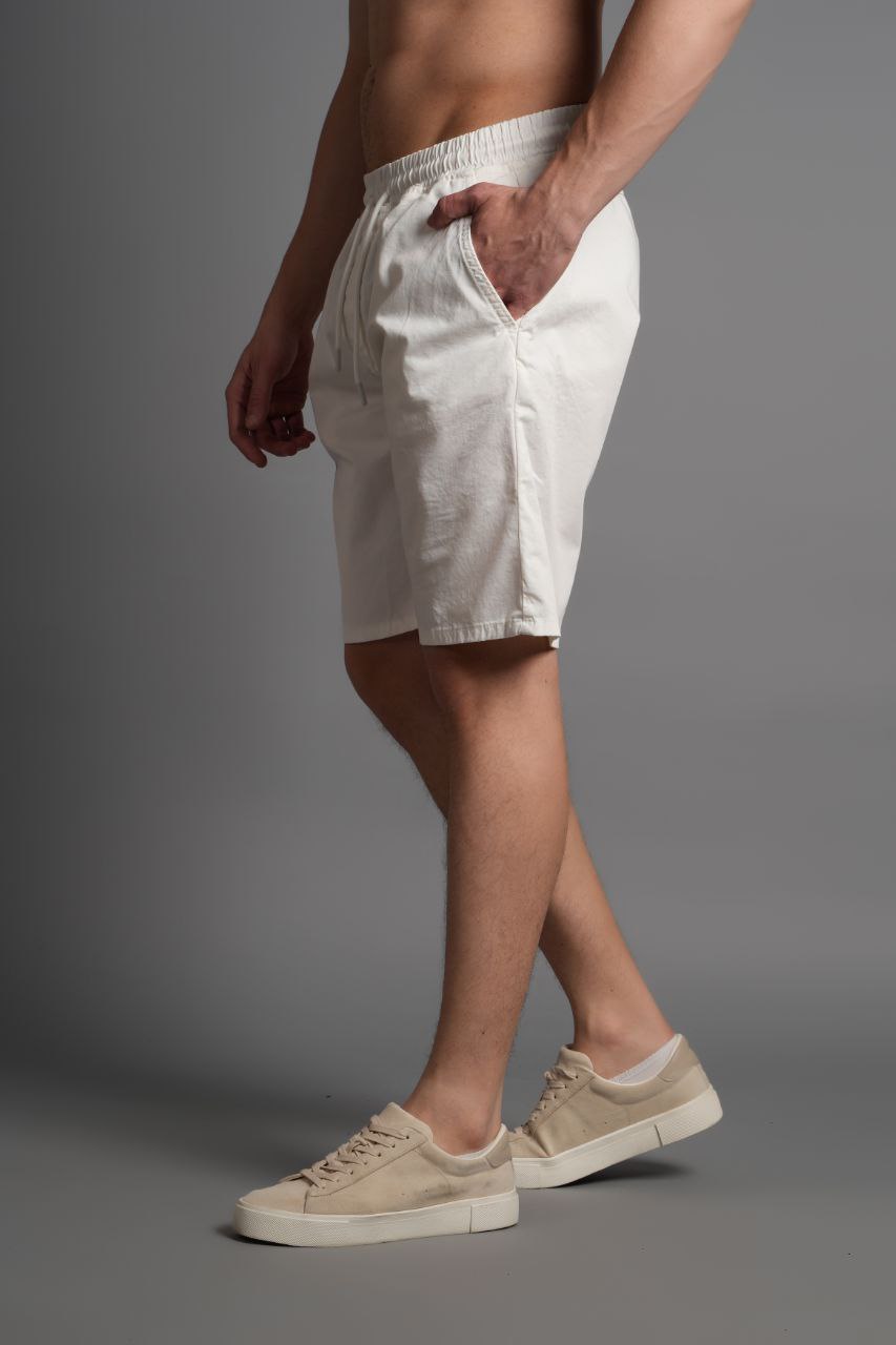 Gabardin Şort Beyaz