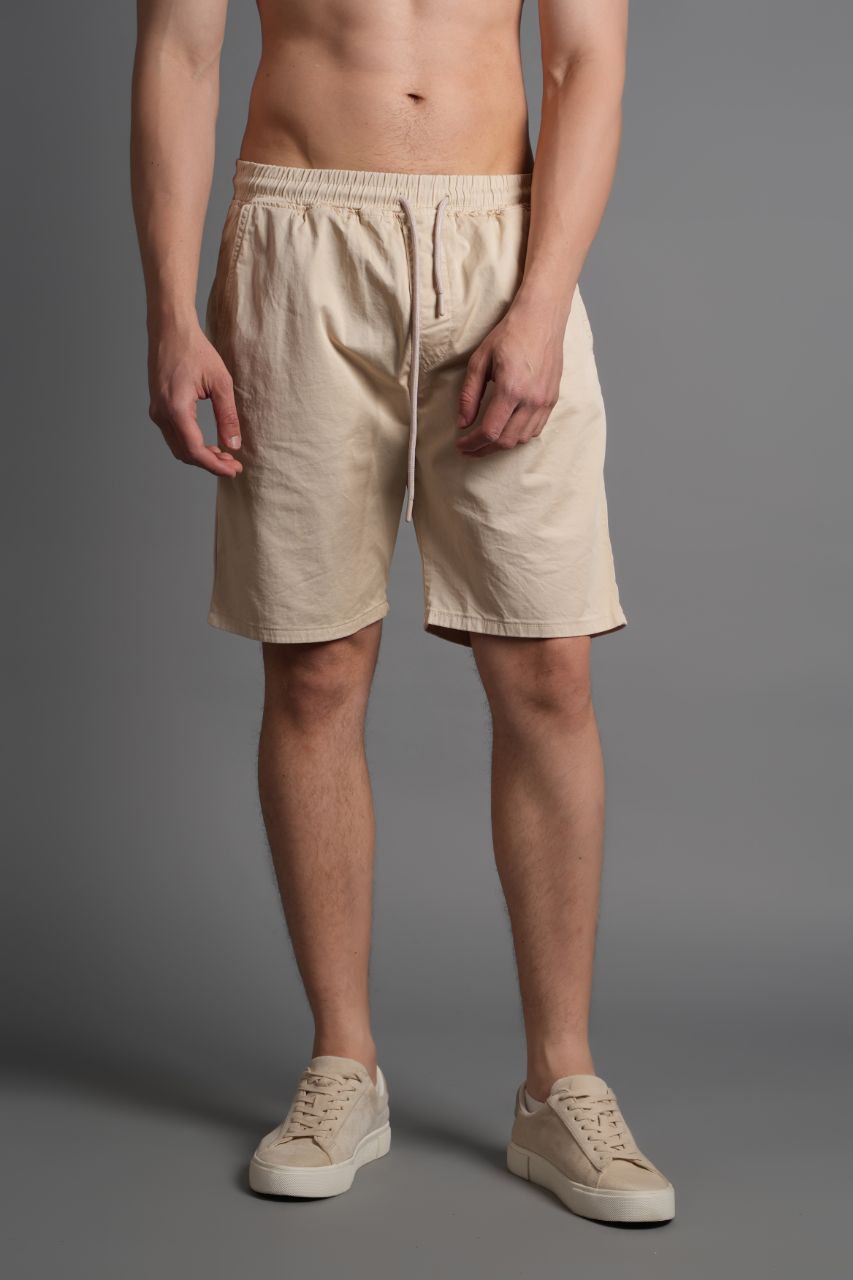 Gabardin Şort Bej