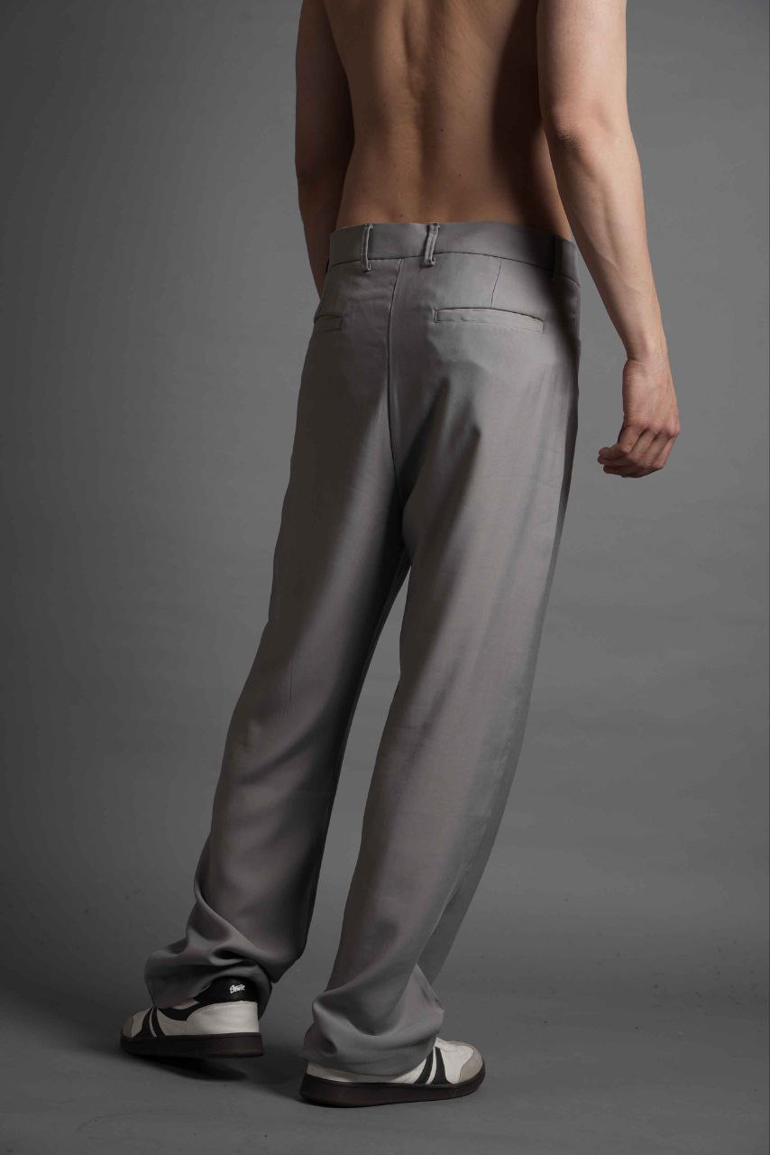 Tensel Kumaş Düz Cep Pantolon Gri