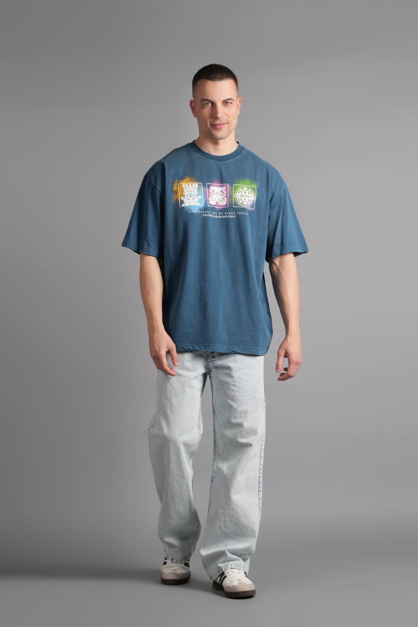 Triotone Oversize T-Shirt Indigo