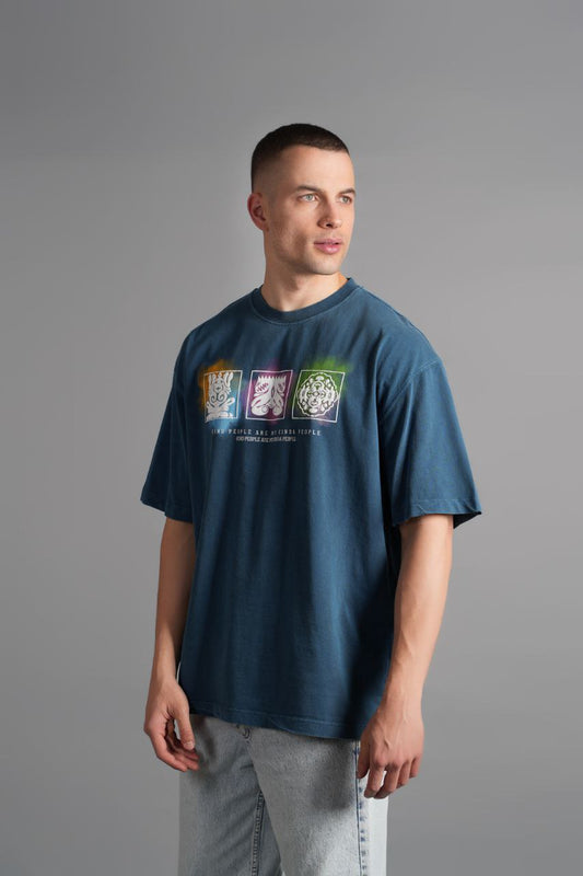 Triotone Oversize T-Shirt Indigo
